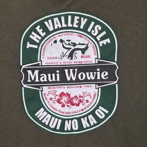 Maui Wowie Shirt Mens XL Green Hawaiian Maui Beer Graphic Souvenir Tee Alstyle